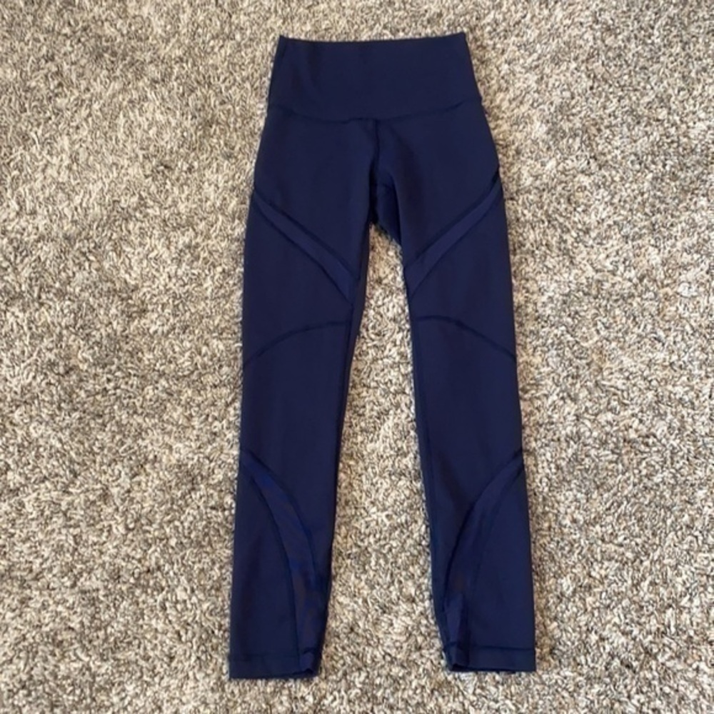 Lululemon High Times Pants Wrap Mesh Deep Navy 4 - Picture 3 of 10